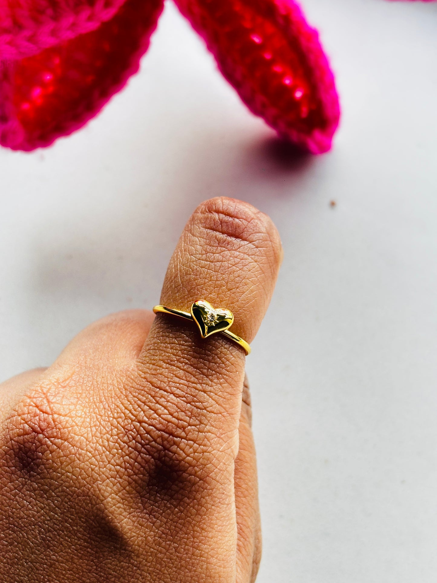 Minimal Stackable Heart Ring