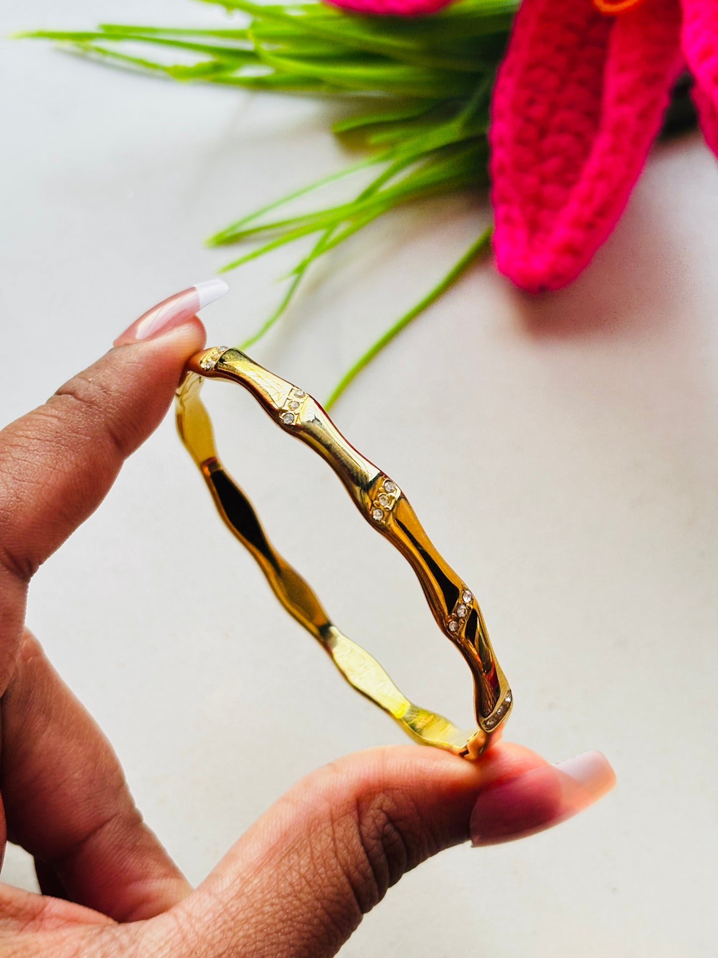Bamboo-Inspired Cuff Bracelet