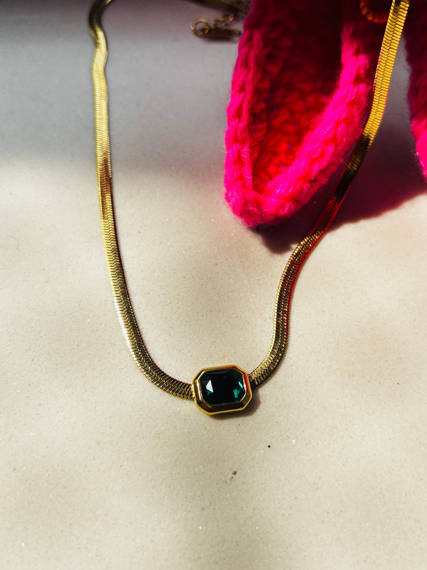 Snake Necklace Green