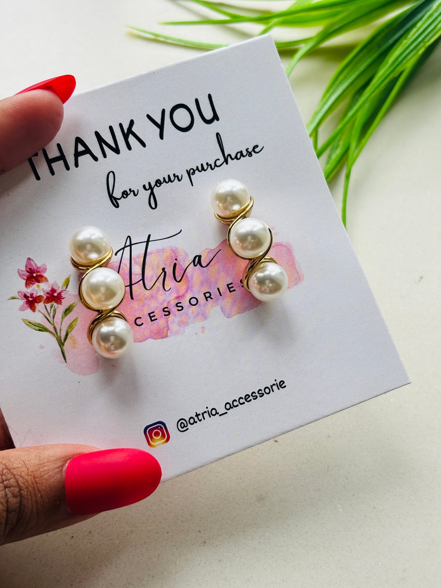 Pearl Half Hoops
