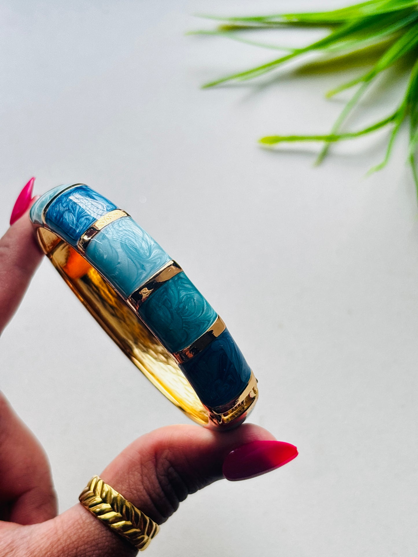 Blue Tone Square Enamel Kada