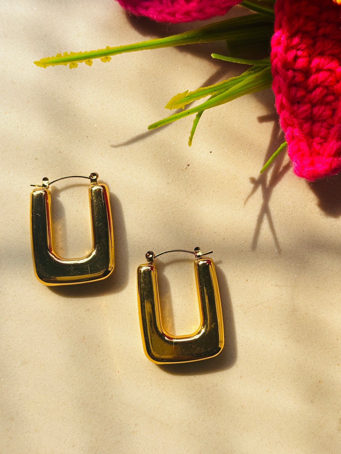 U-Shaped Hoop Earrings