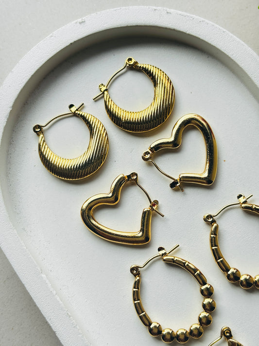 Open Heart Hoop Earrings