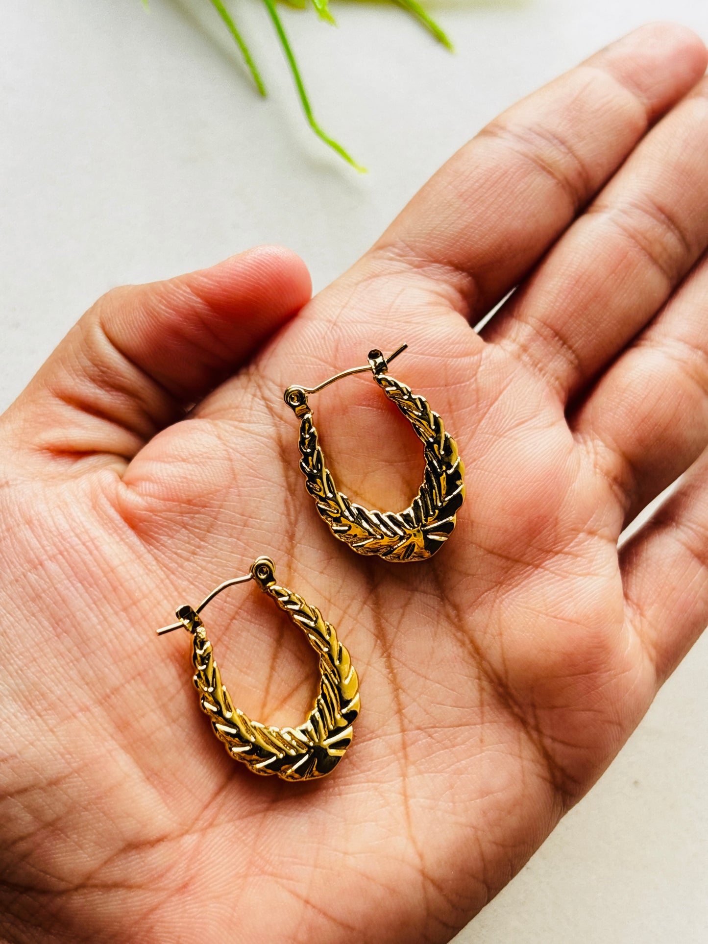 Aurora Leaf Hoops