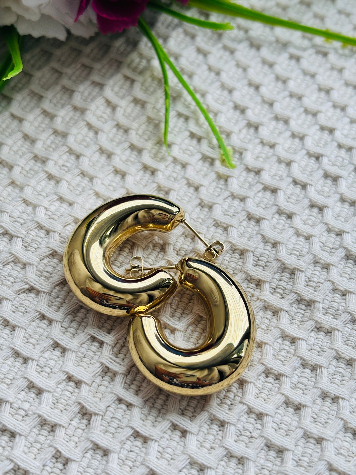 Golden Half Hoops