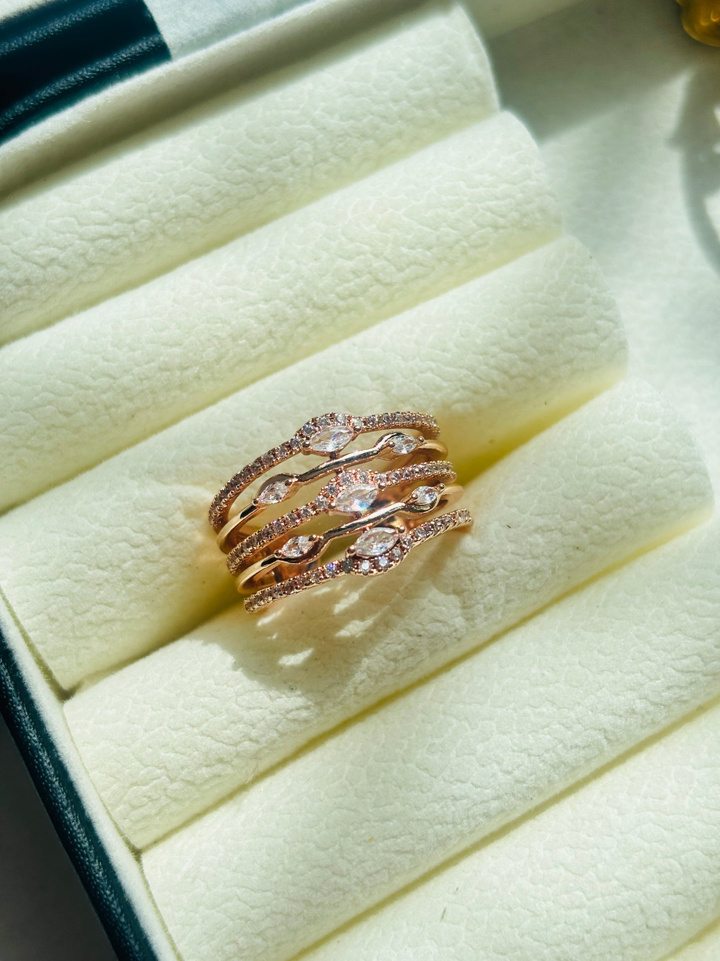 Three Layer Rose Gold Ring