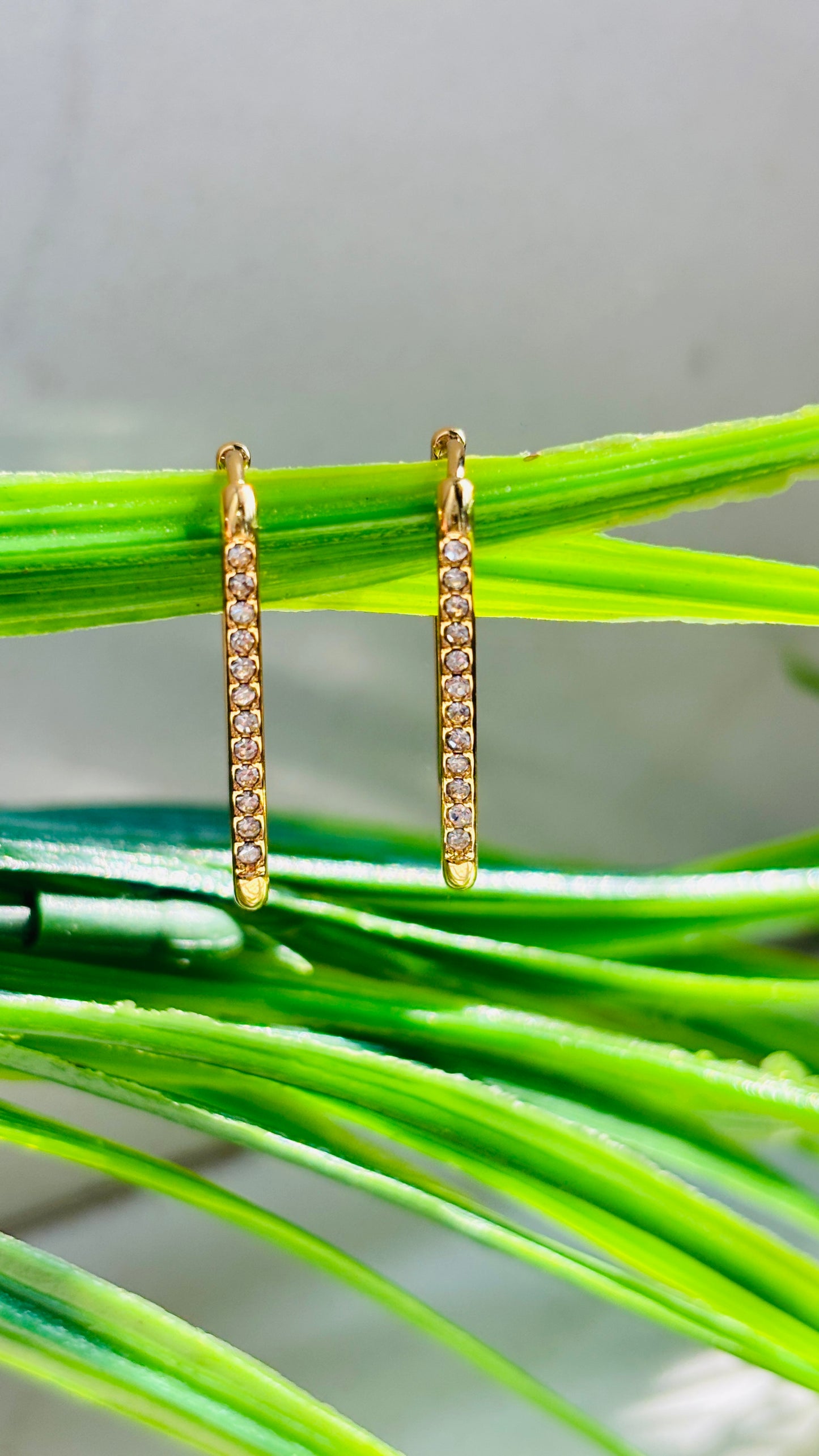 Studded Thin Square Hoops