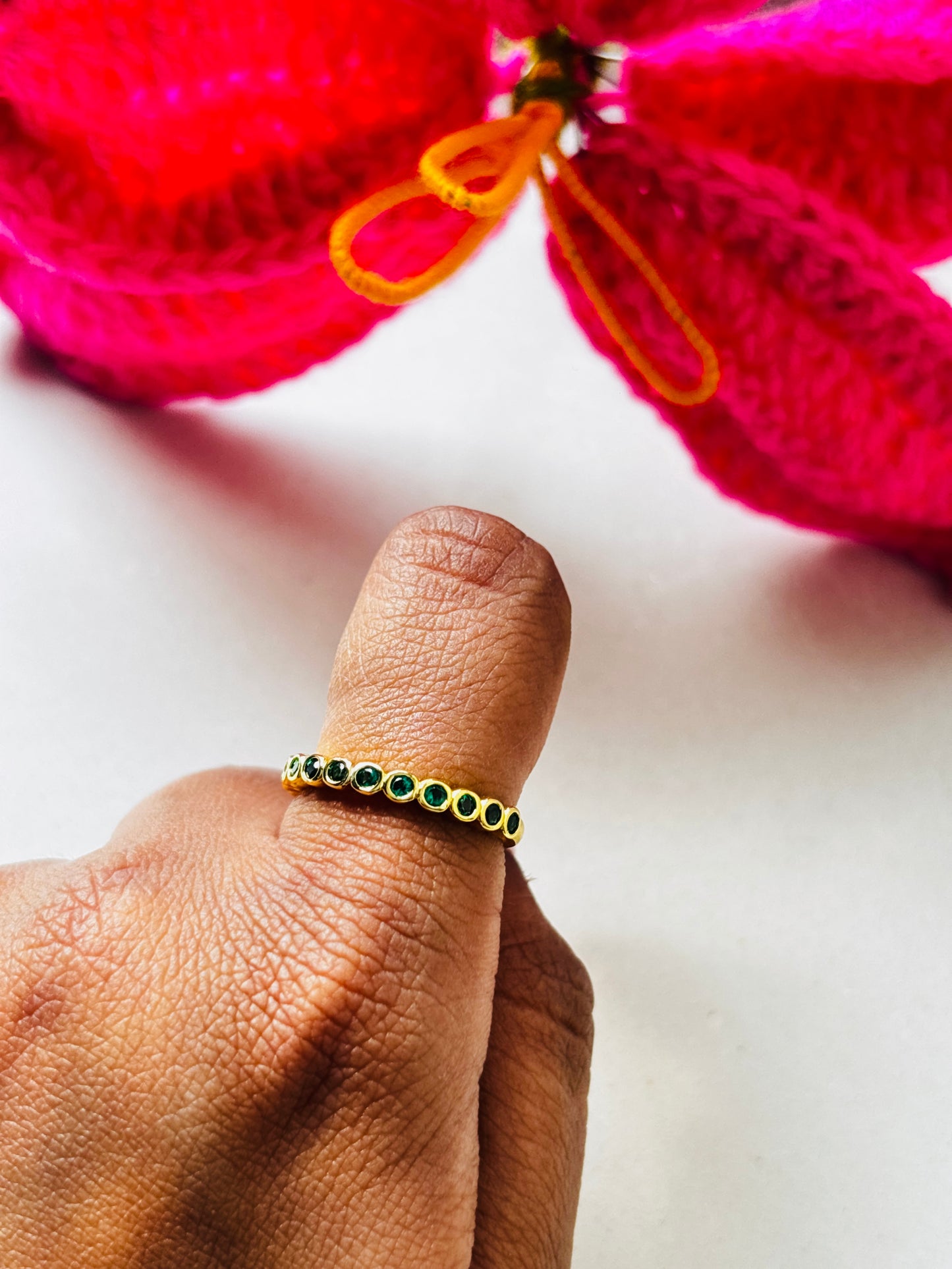 Green Gem Stackable Ring