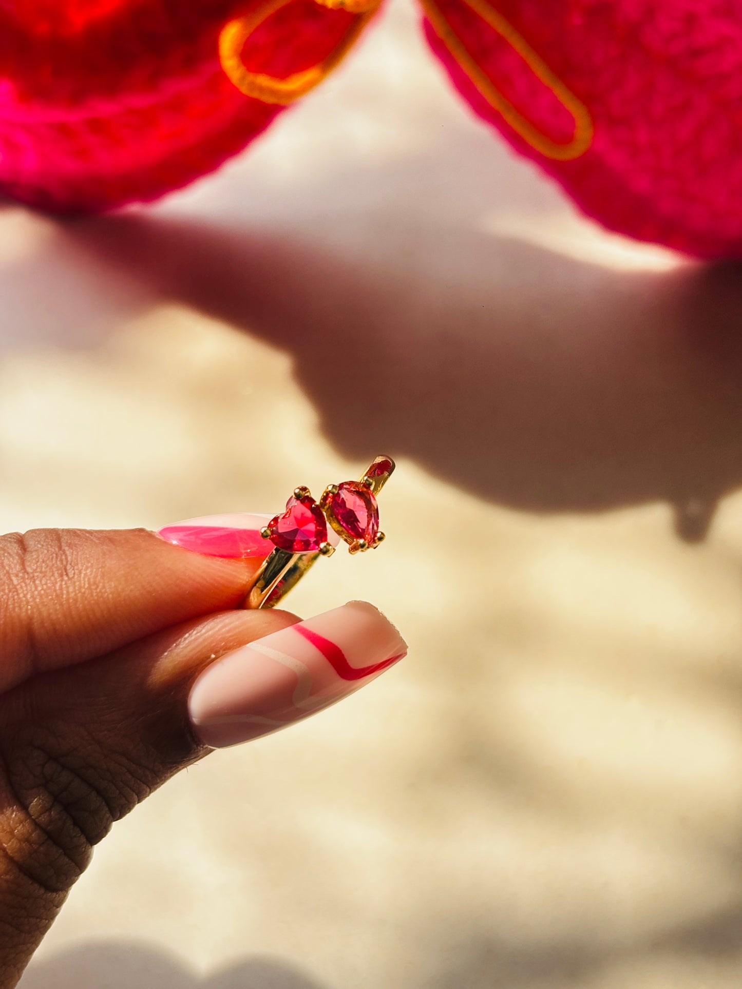 Leaf & Dewdrop Ring - Rose Quartz