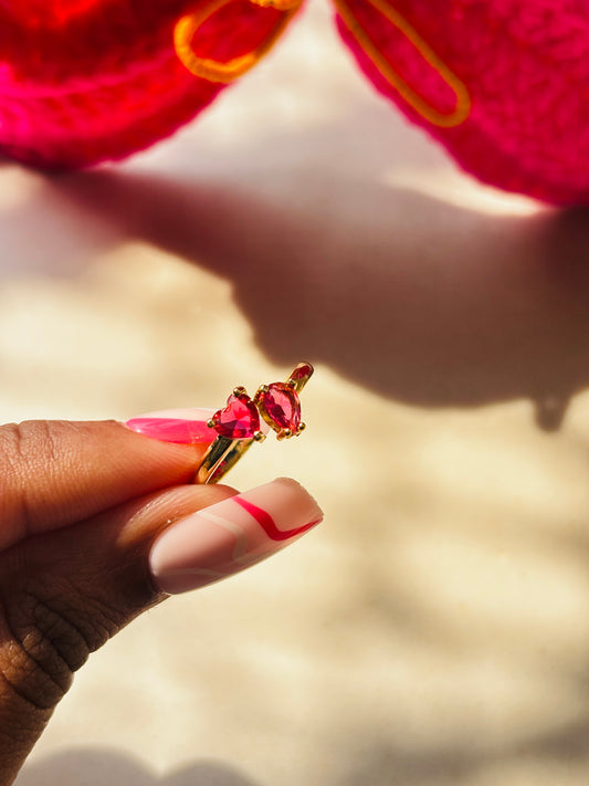 Leaf & Dewdrop Ring - Rose Quartz