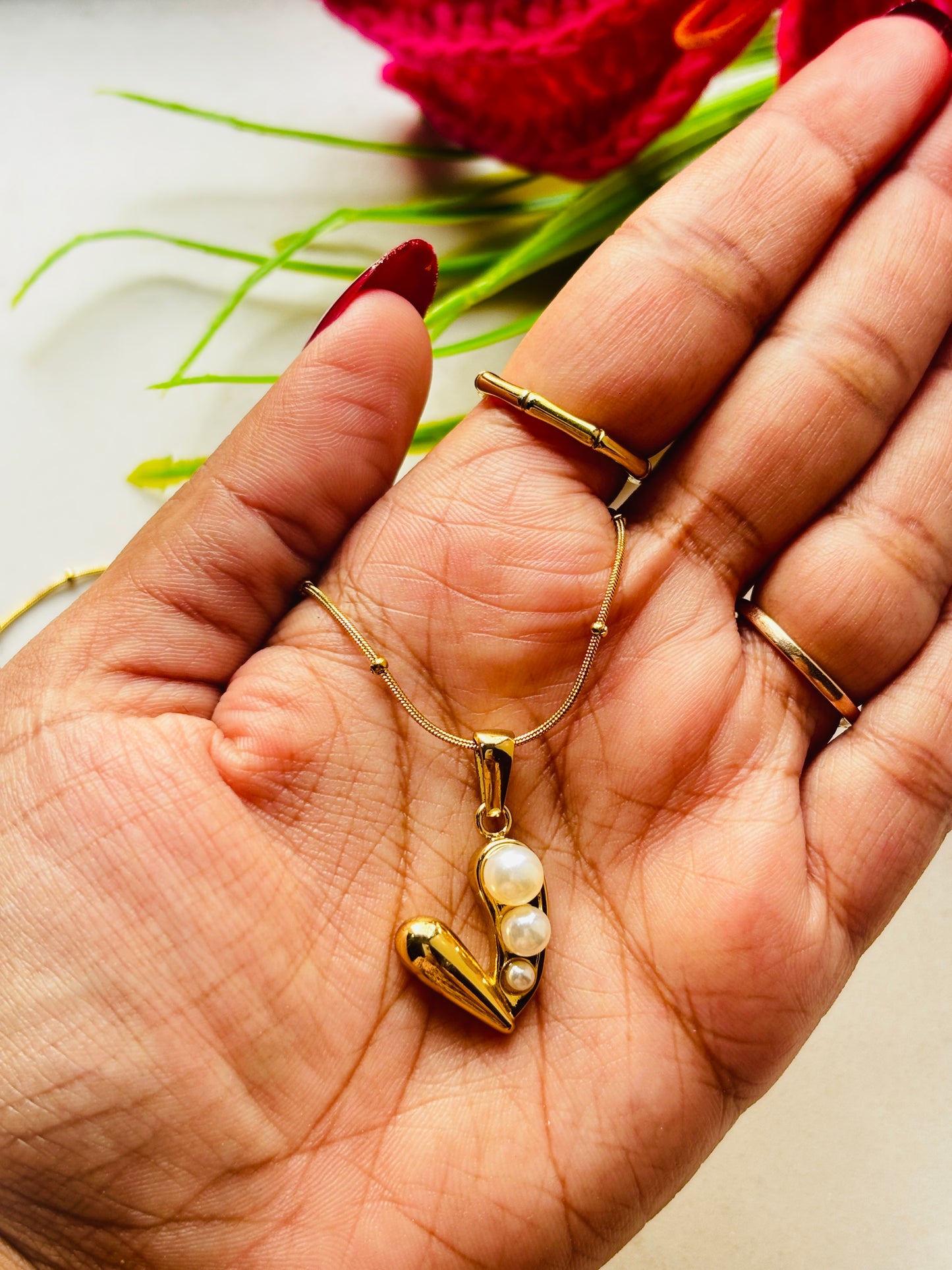 Blush Pearl Charm Necklace