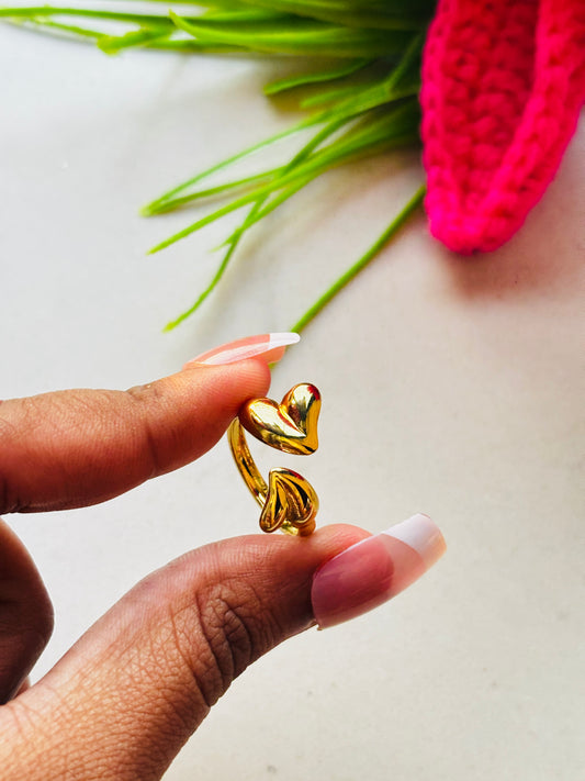 Double Heart Wrap Ring