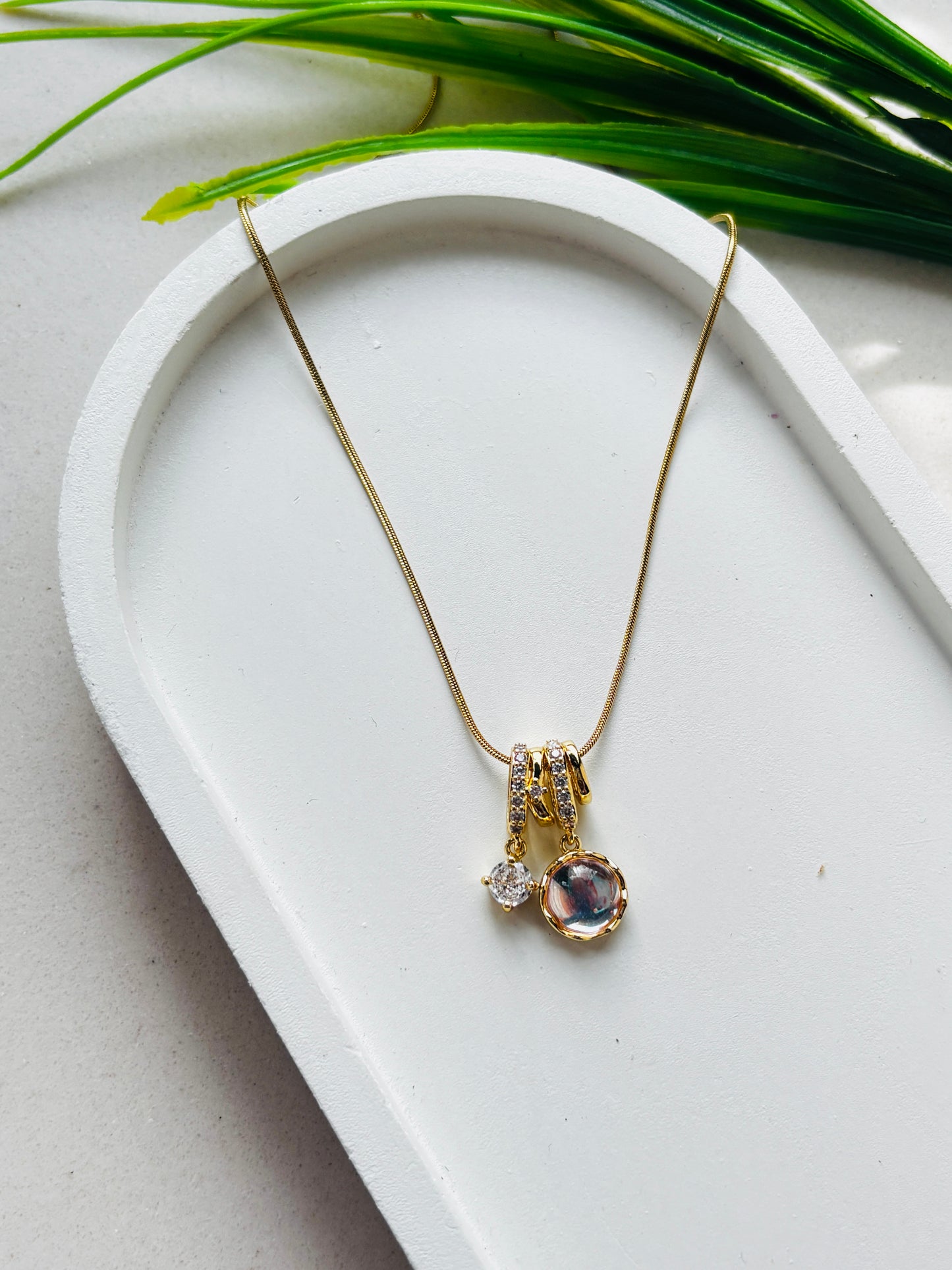 White Charm Necklace