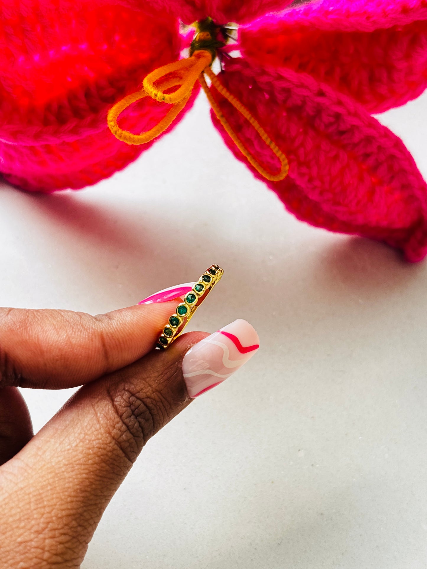 Green Gem Stackable Ring