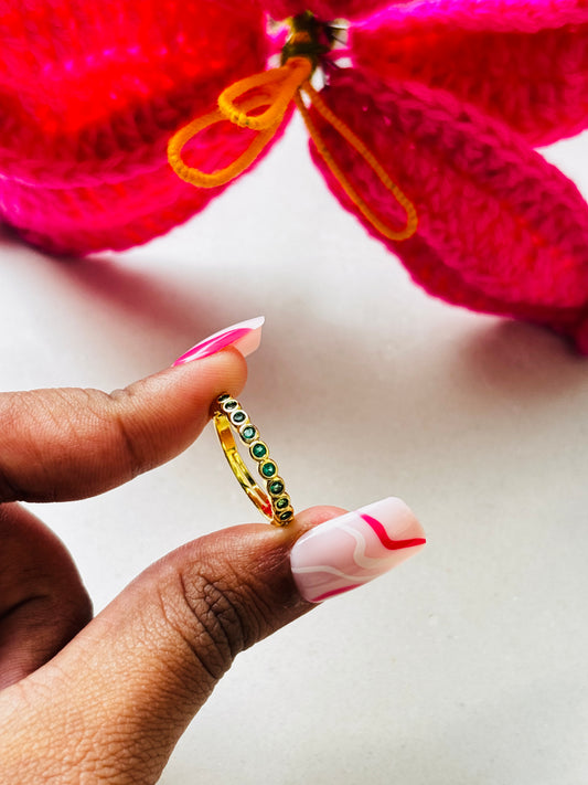 Green Gem Stackable Ring