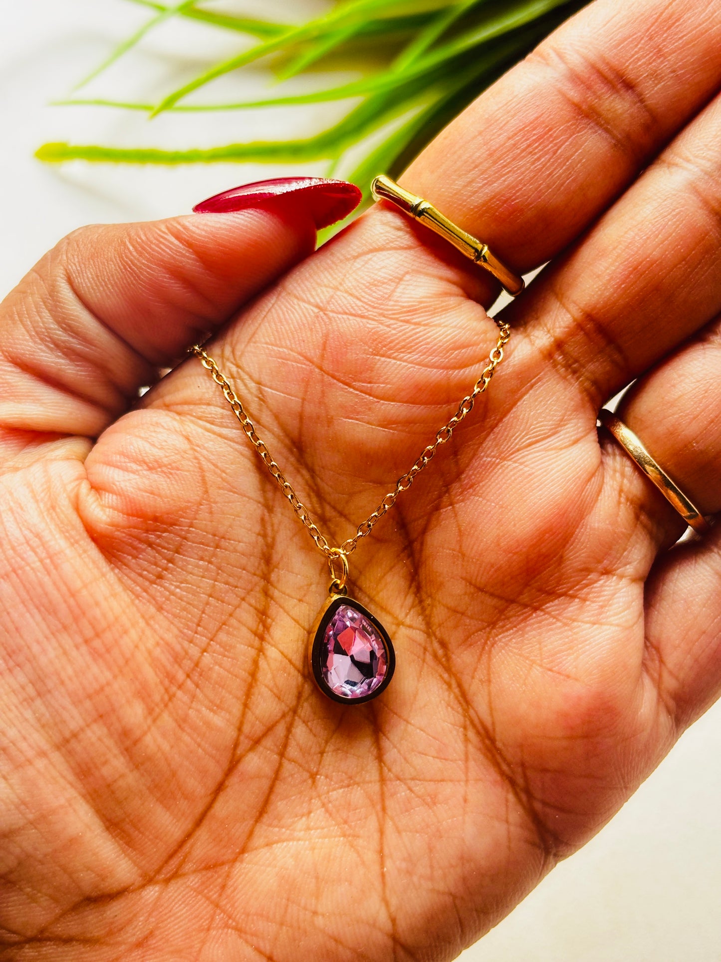 Lavender Drop Necklace