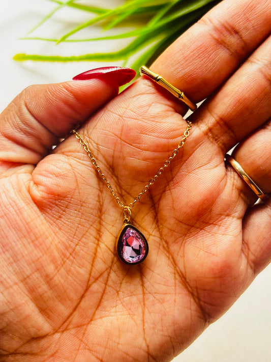 Lavender Drop Necklace
