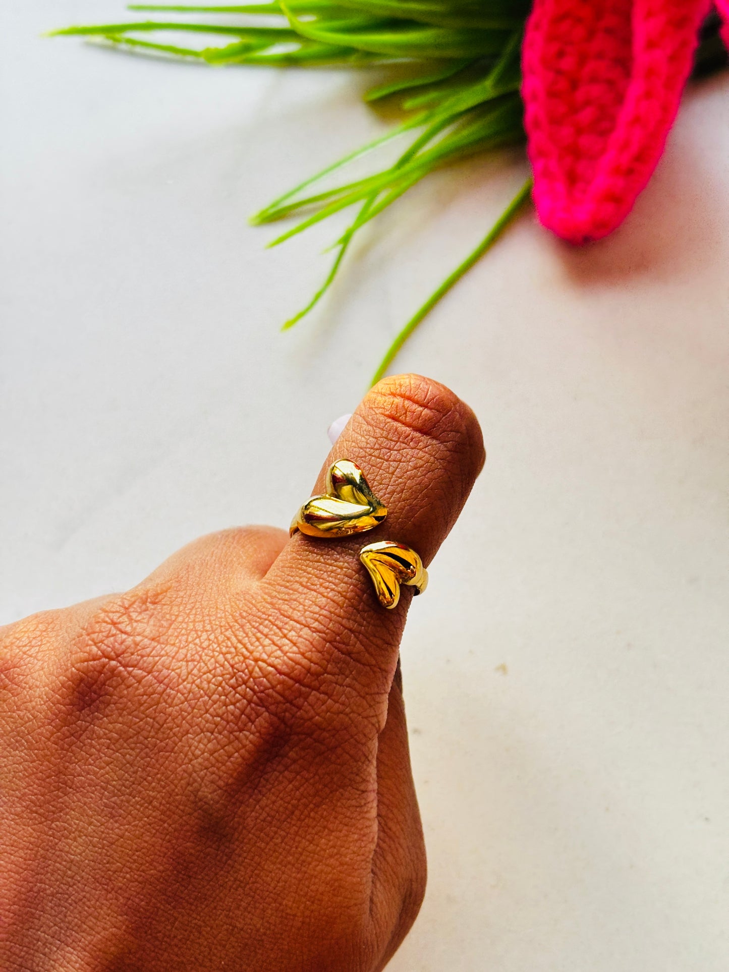 Double Heart Wrap Ring