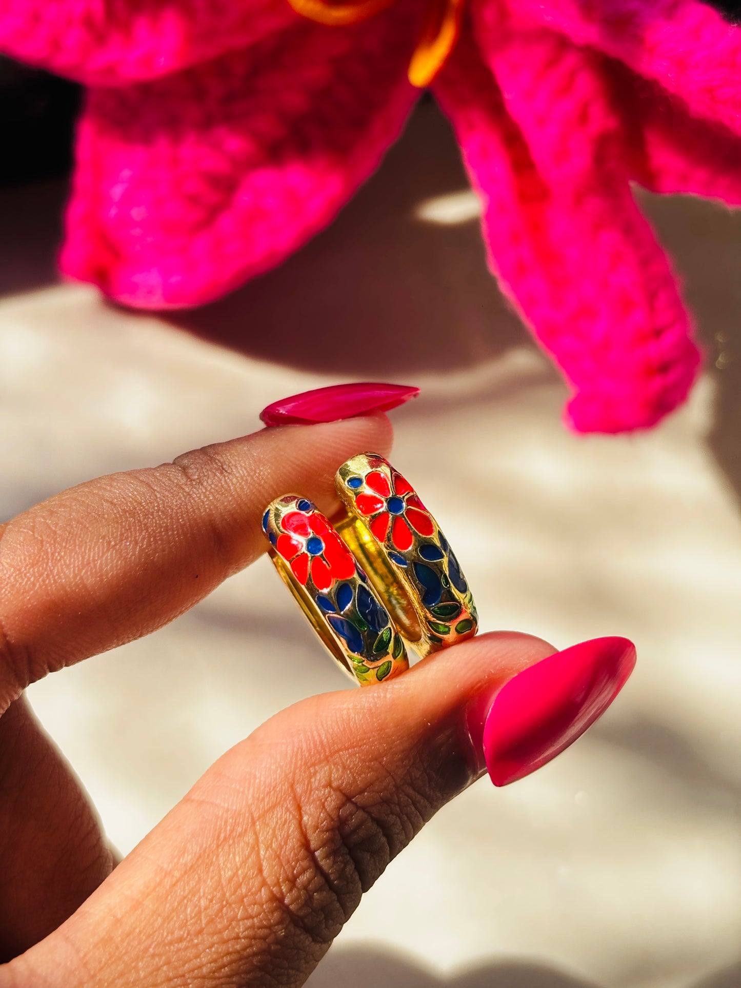 Multi Colour Enamel Hoops