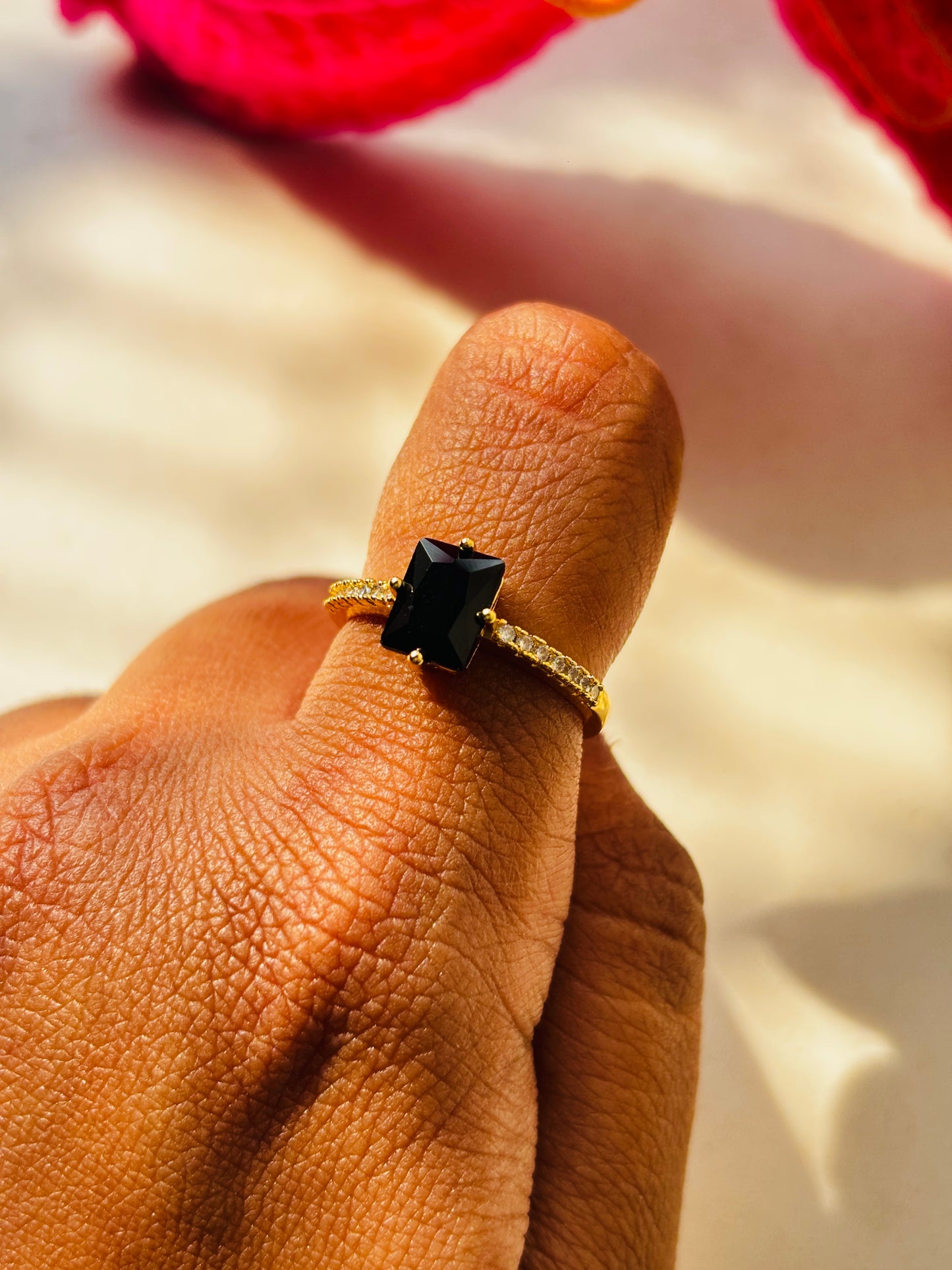 Black Aura Stone Ring