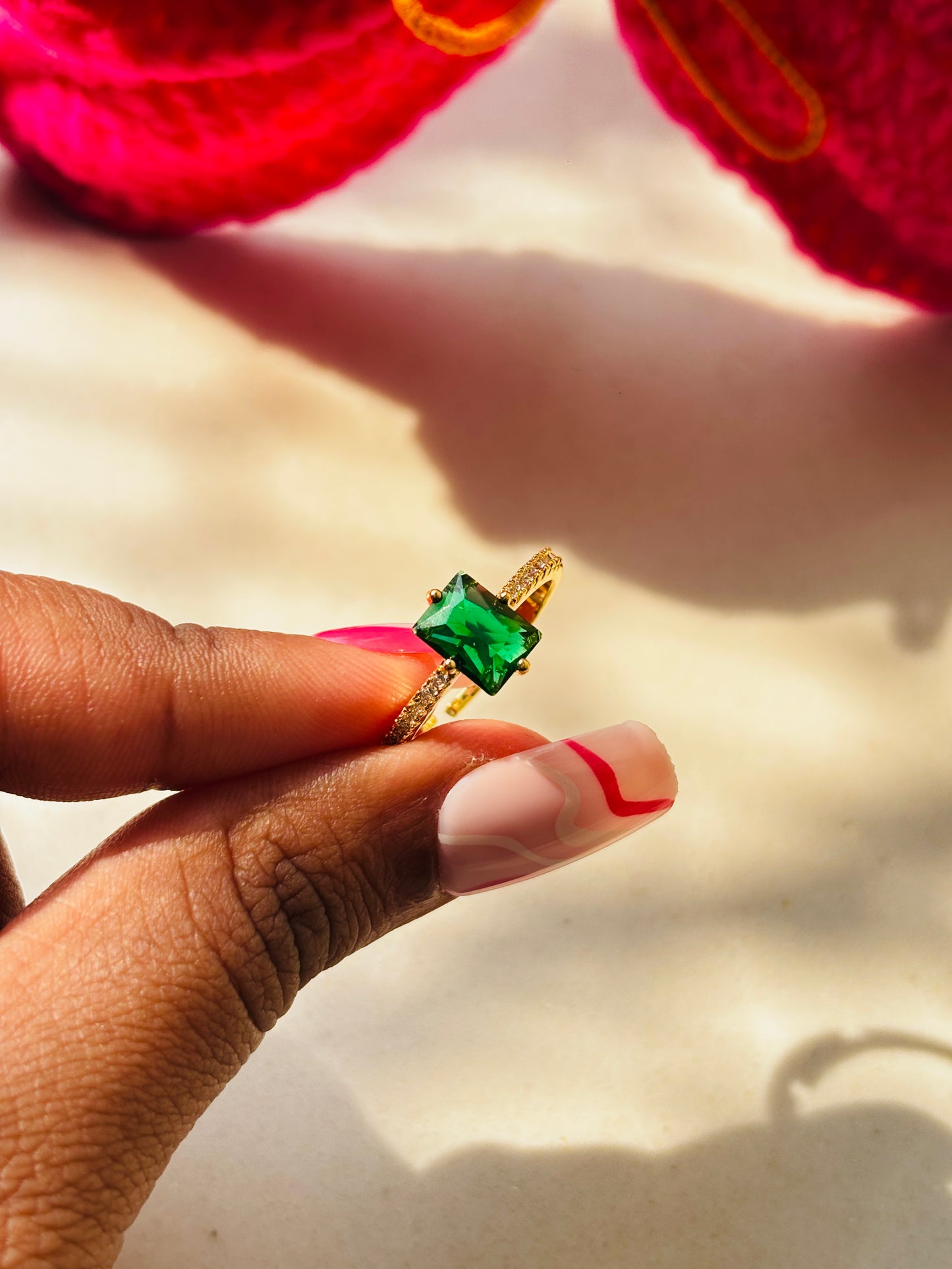 Emerald Aura Stone Ring
