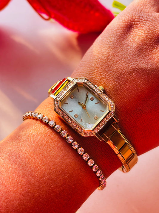 Sea Green Gold Adjustable Anti Tarnish Watch