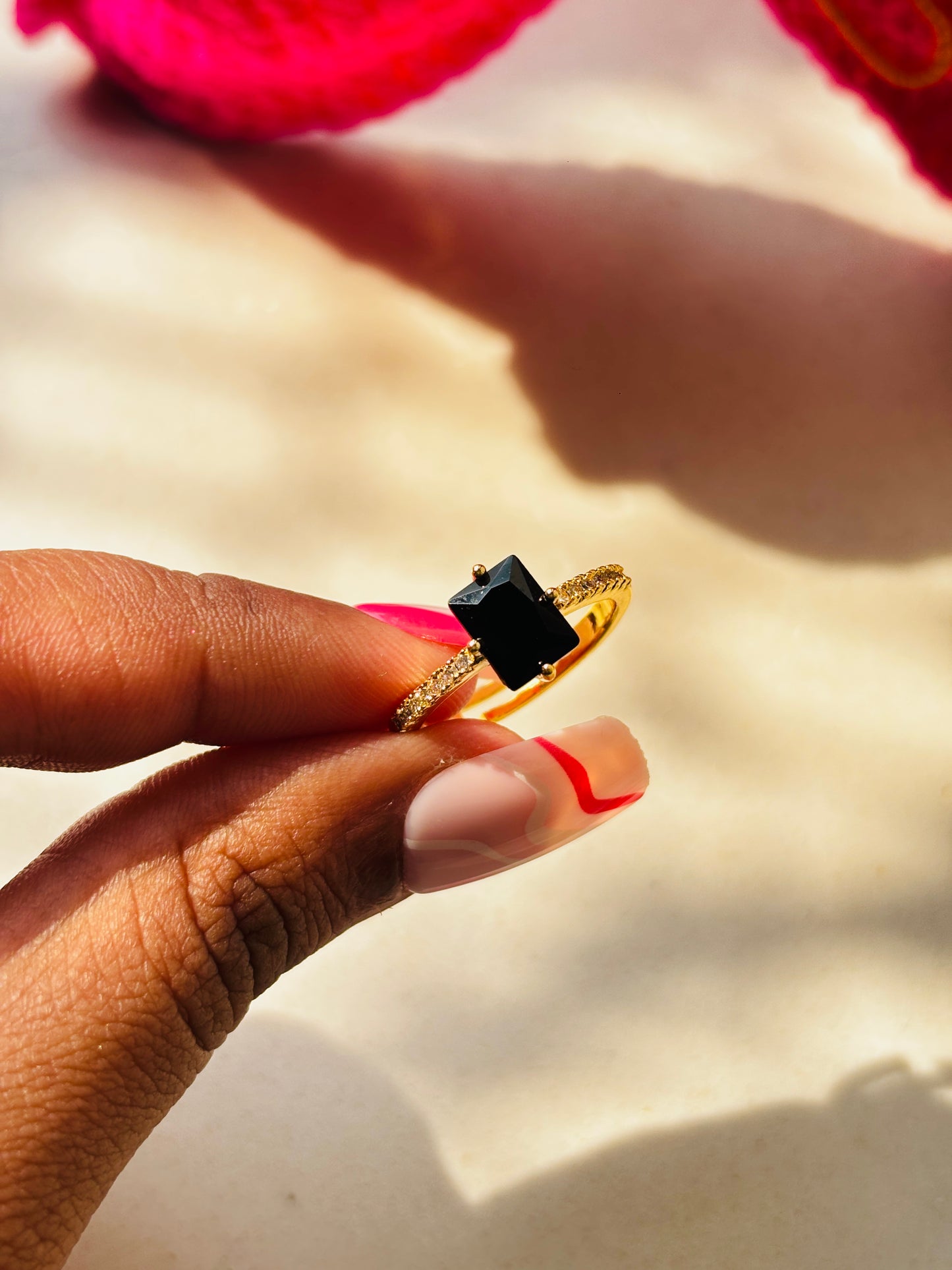 Black Aura Stone Ring