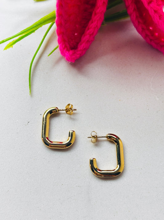 Rectangle Open Hoop Earrings