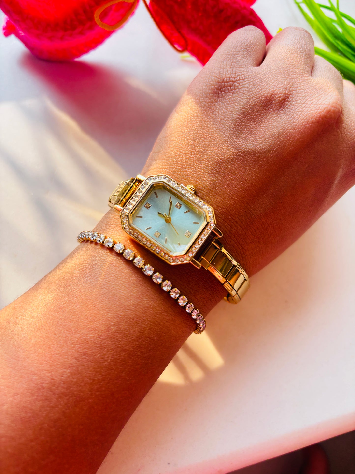 Sea Green Gold Adjustable Anti Tarnish Watch