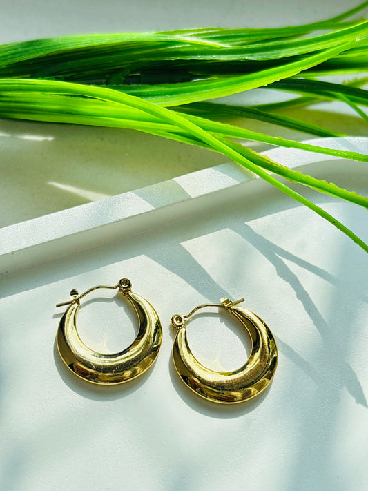 Gold Dome Shape Hoops