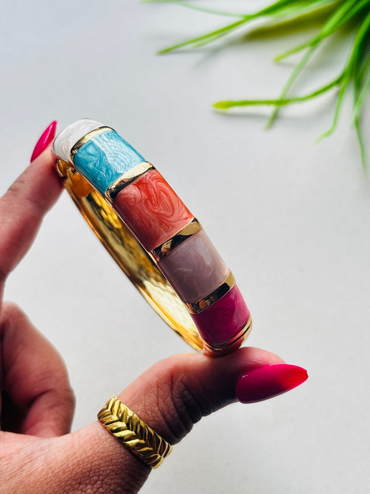 Pastel Shades Square Enamel Kada