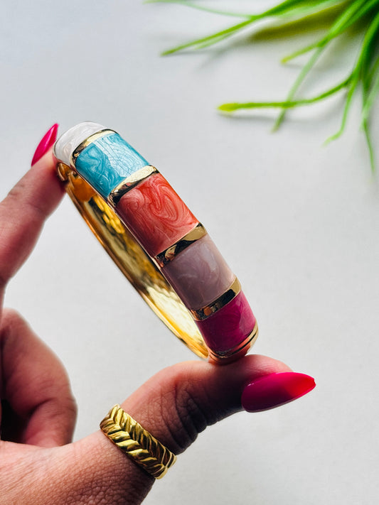 Pastel Shades Square Enamel Kada