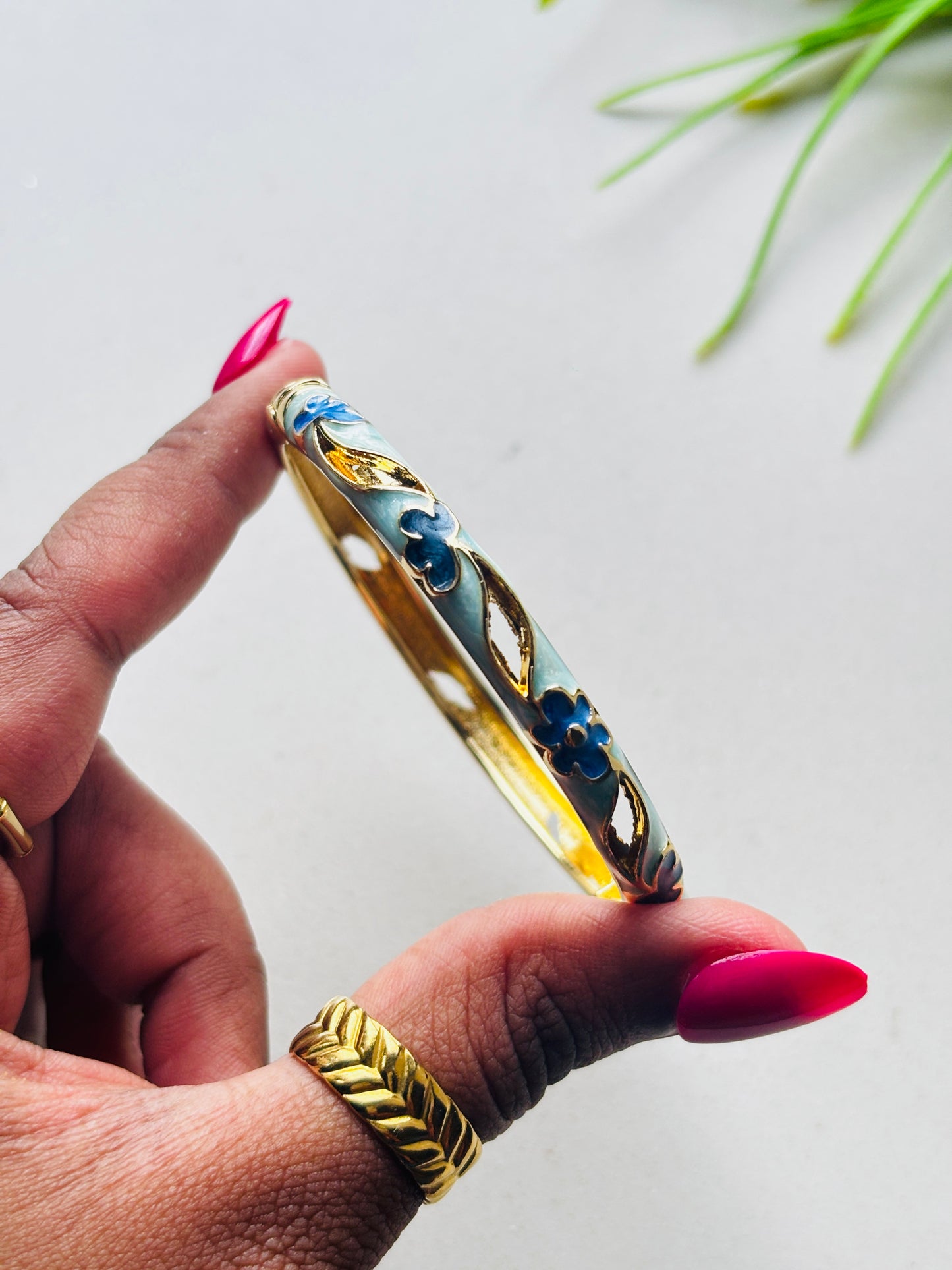 Blue Enamel Meena Kada