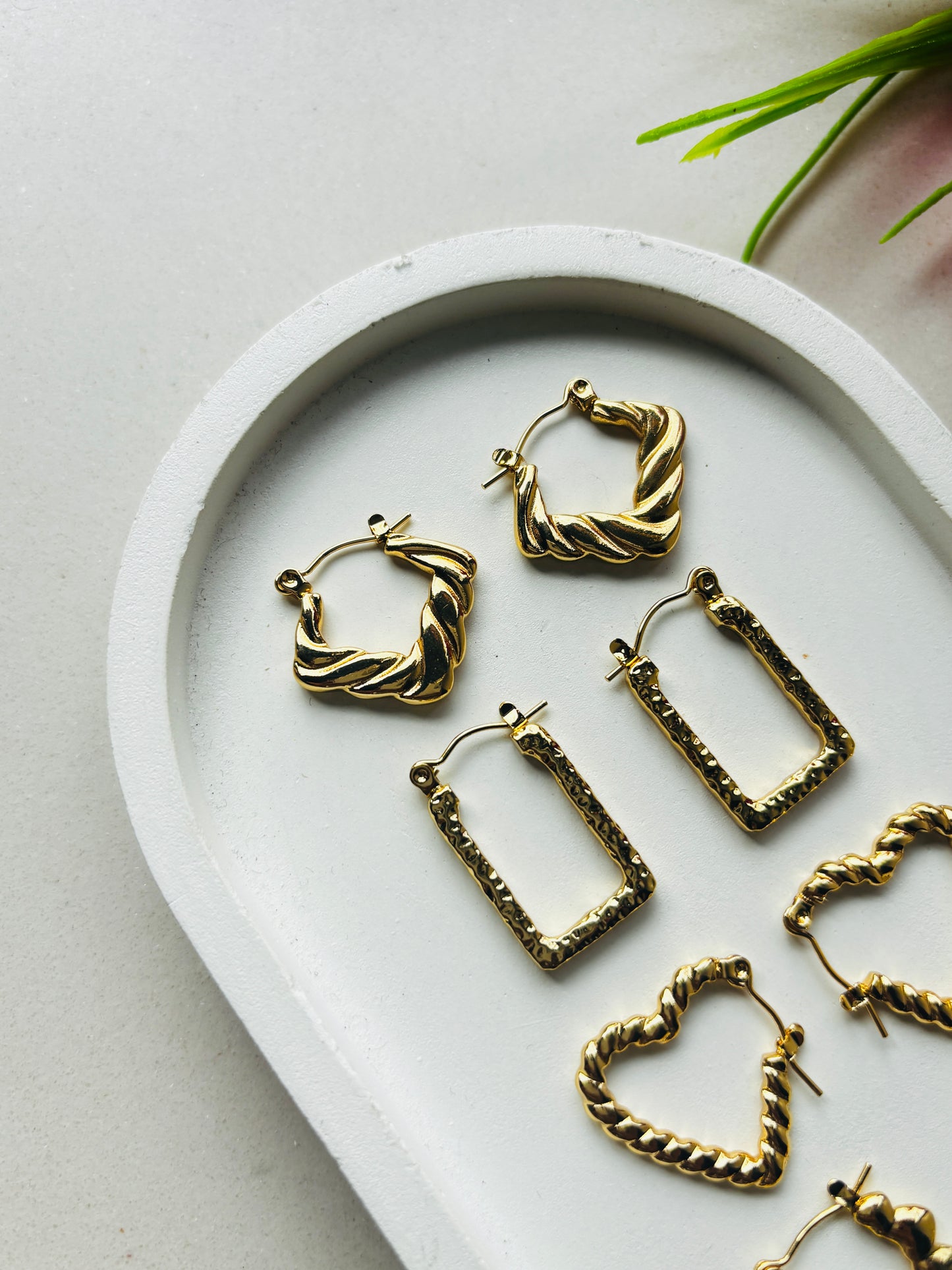 Rectangle Huggie Hoop Earrings