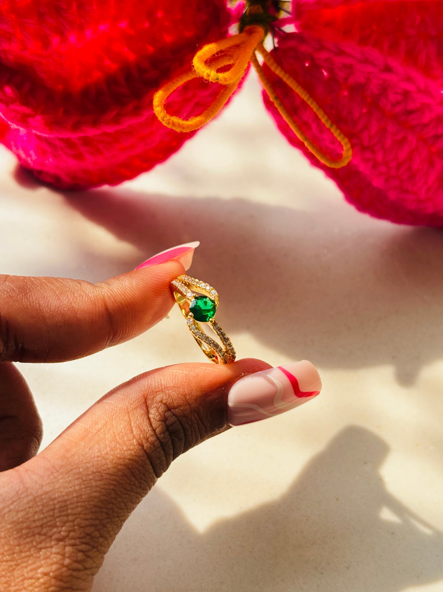 Emerald Infinity Ring