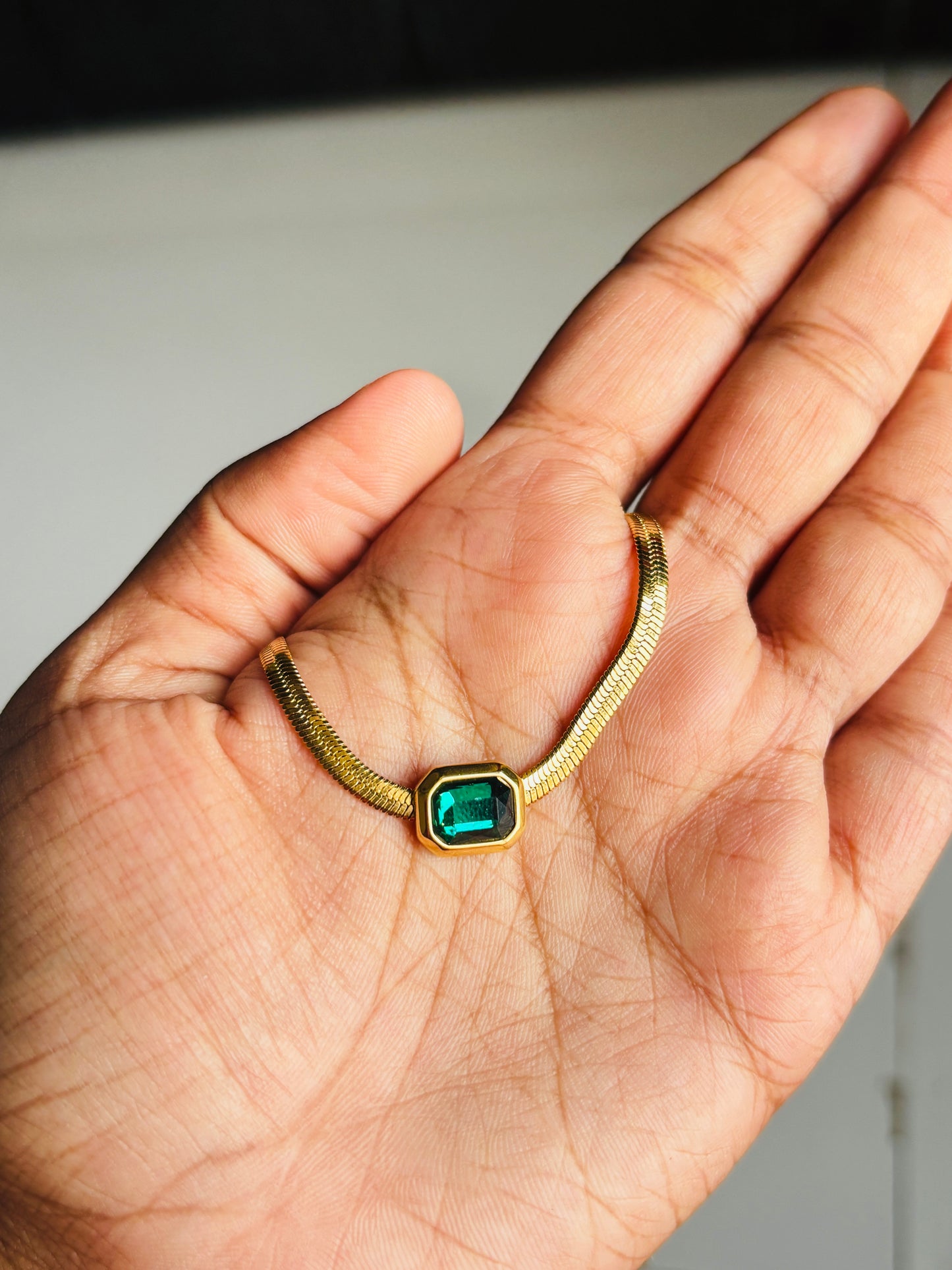 Snake Necklace Green