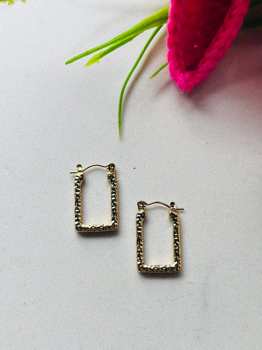 Rectangle Huggie Hoop Earrings