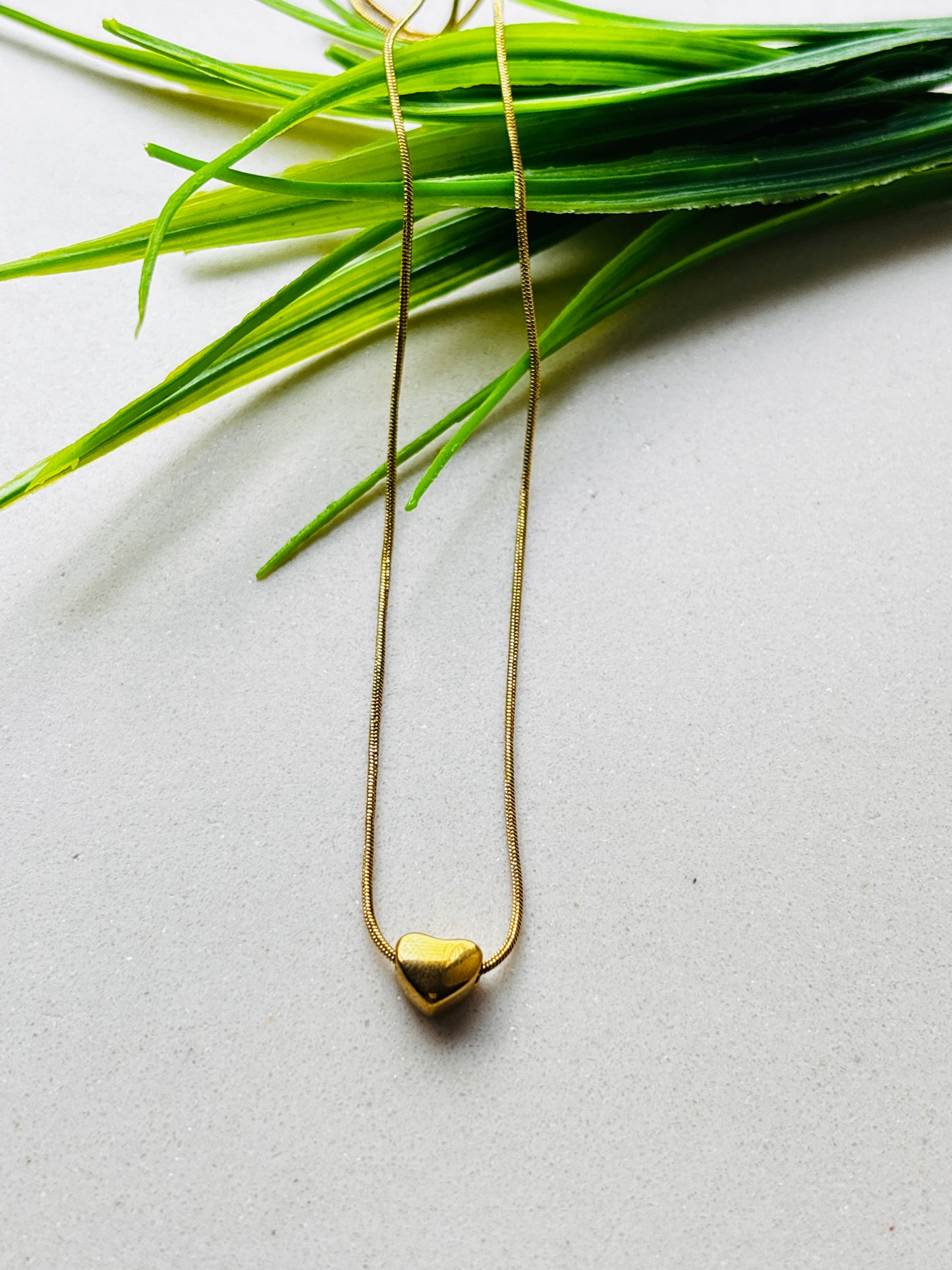 Snake Chain Necklace With a heart Pendant