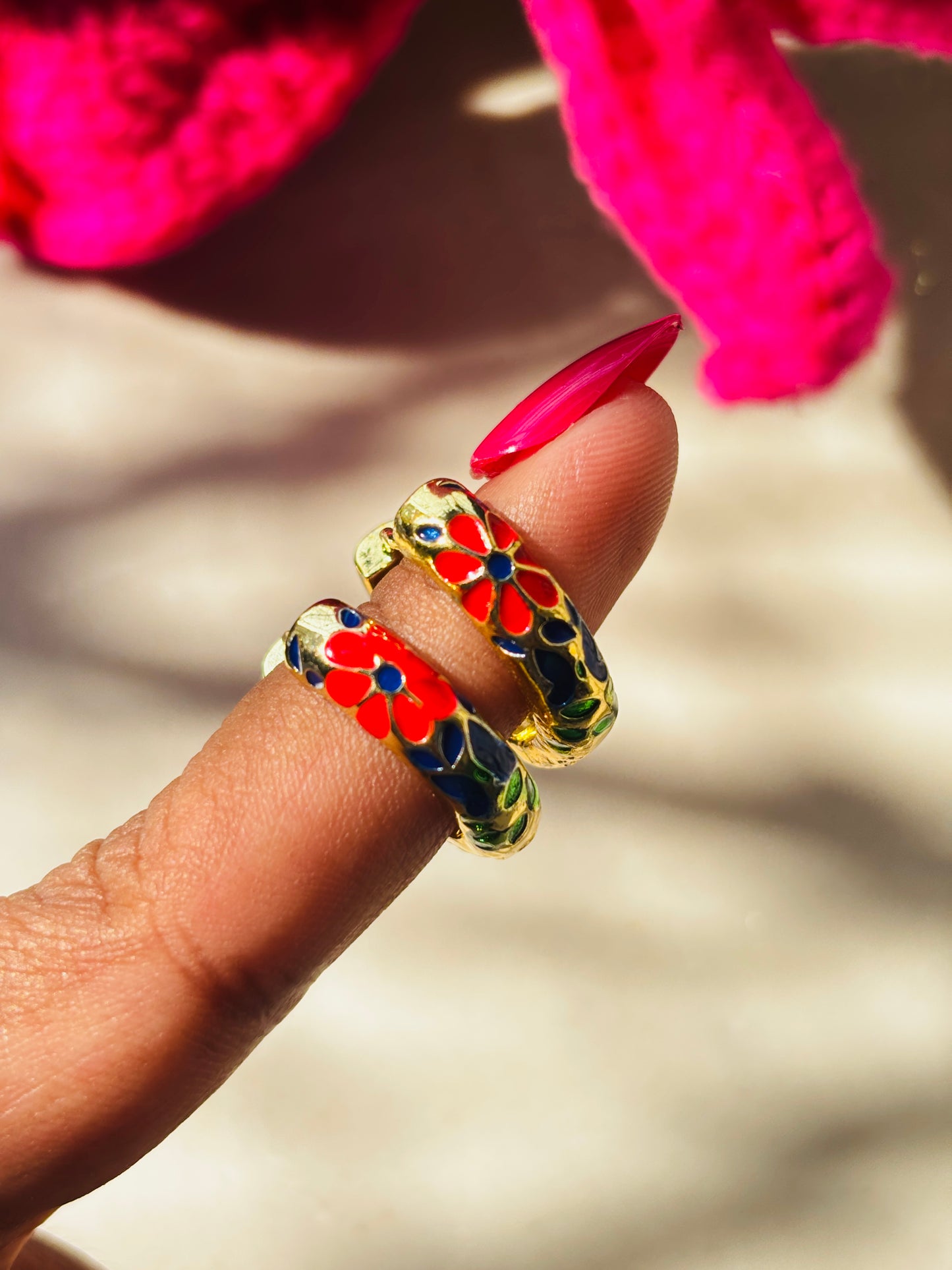 Multi Colour Enamel Hoops