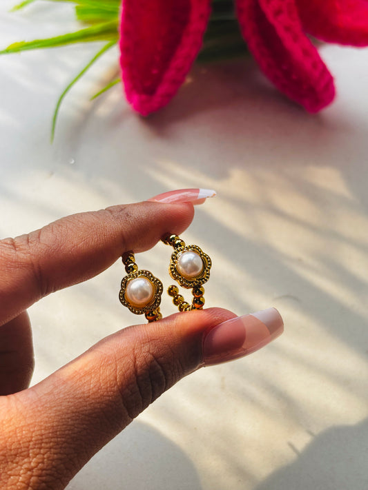 Filigree Pearl Hoop Earrings