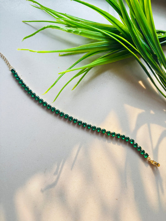 Emerald Elegance Tennis Bracelet
