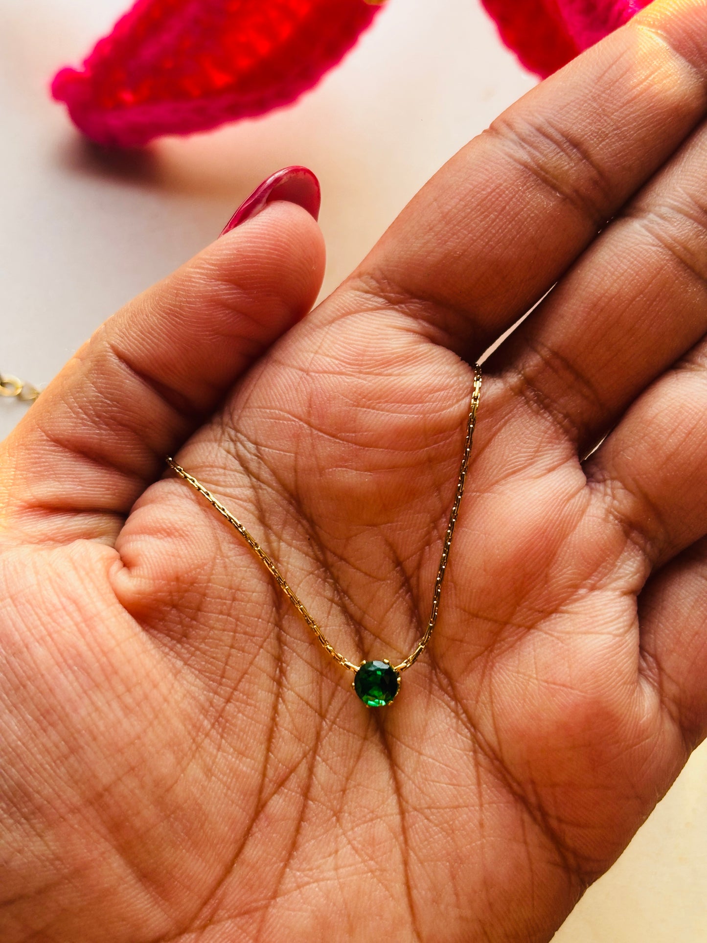 Solitaire Pendant Necklace - Green [Limited Edition ]
