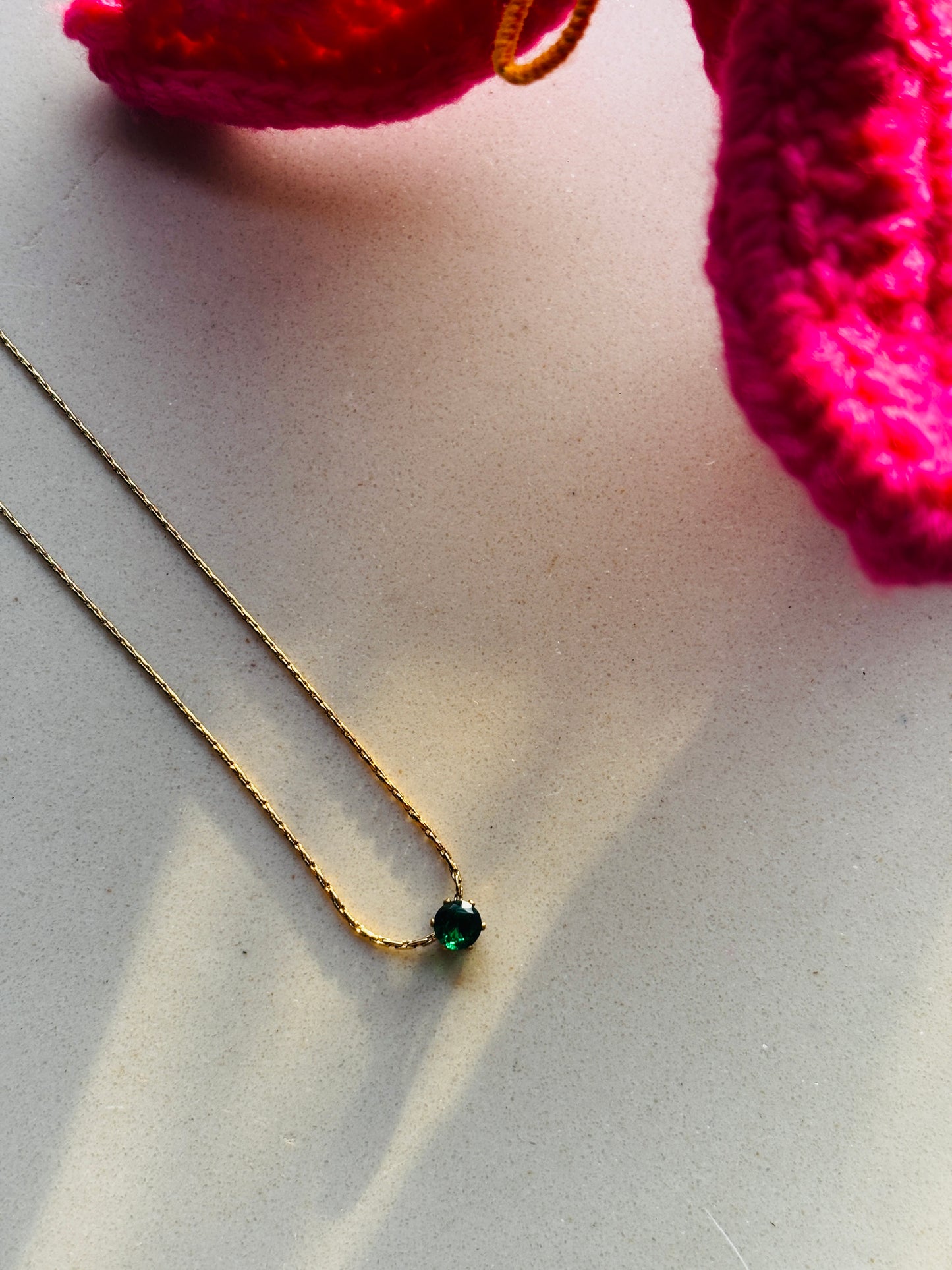 Solitaire Pendant Necklace - Green [Limited Edition ]