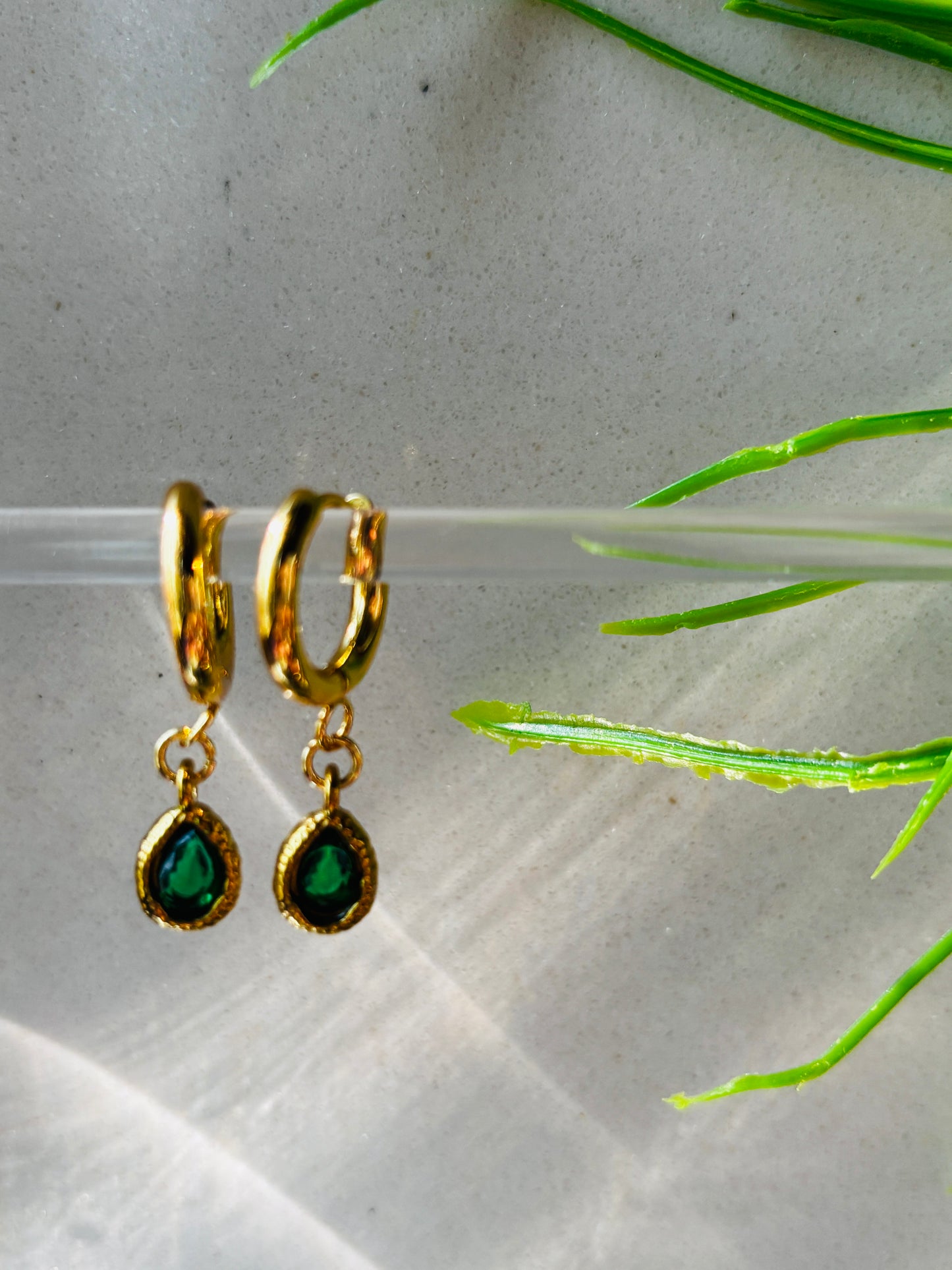 Green Teardrop Huggies