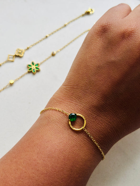 Emerald Solstice Loop Chain Bracelet