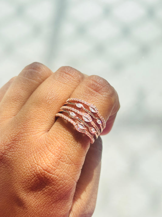 Three Layer Rose Gold Ring