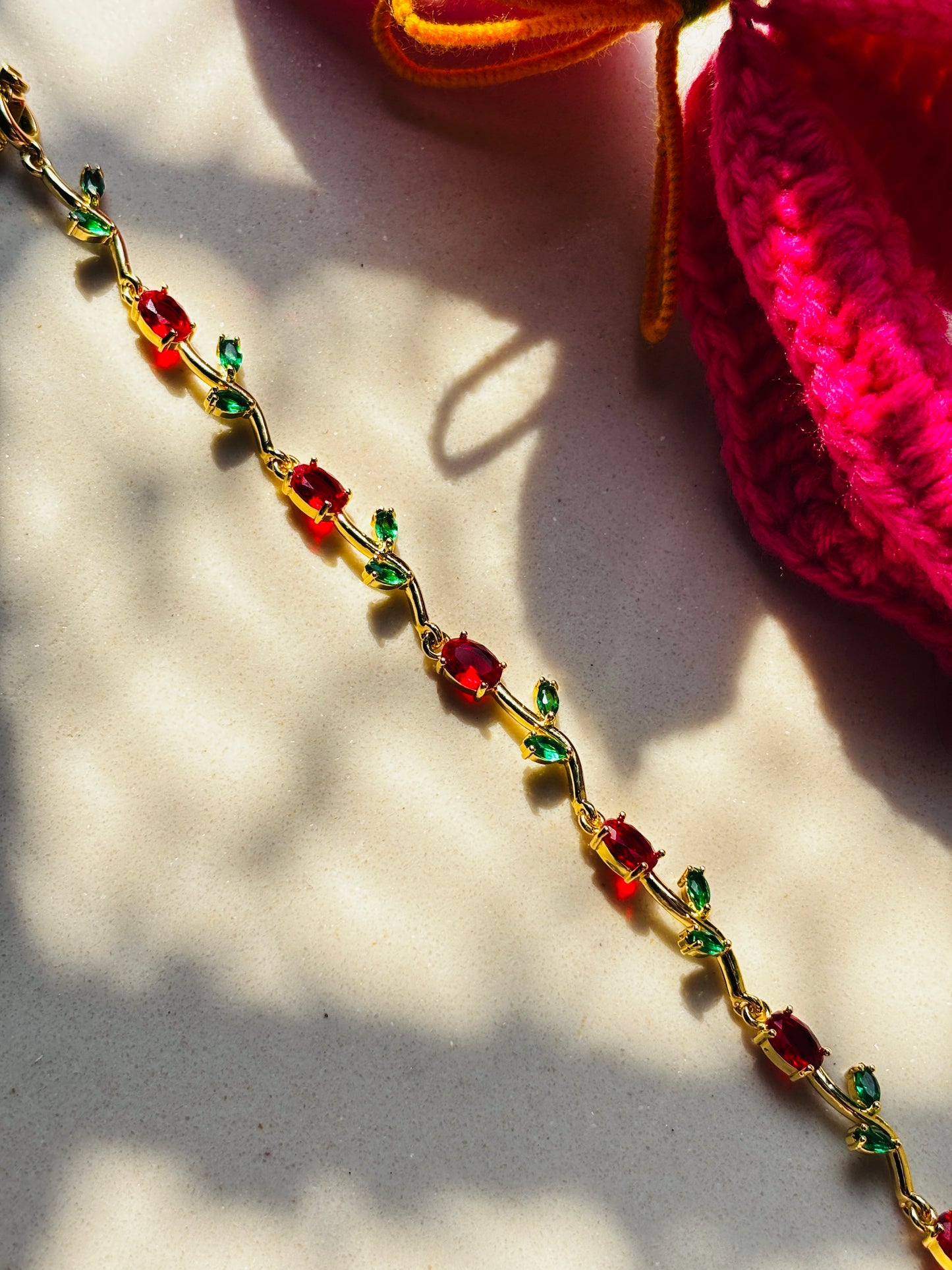 Tulip Bracelet - Red & Green