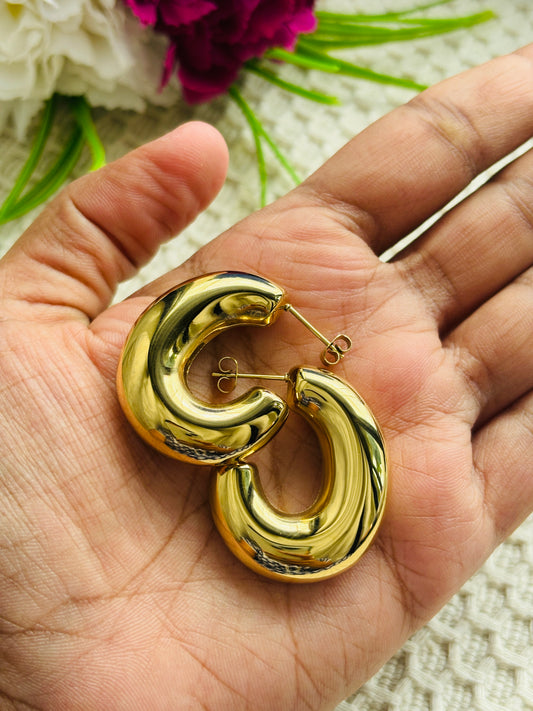 Golden Half Hoops