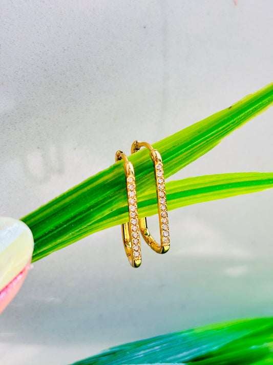 Studded Thin Square Hoops